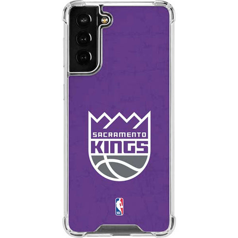 NBA Sacramento Kings Distressed Galaxy S21 FE Clear Case
